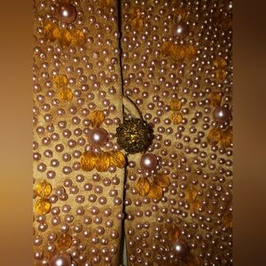 Museum piece rare Dynasty 100% silk inside out handmade pink pearls silk bow